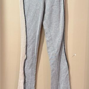 Urban Outfitters Gray Knit Flare Leggings with Cream Side Rib